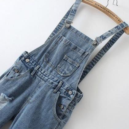 Do The Old Hole Jeans Overalls