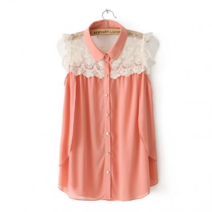Sweet Lace Chiffon Shirt Ayl