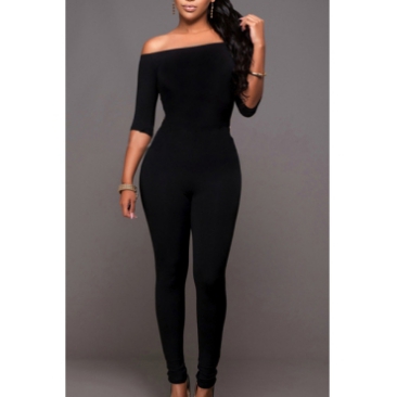 Contracted Style Strapless 1/2 Sleeves Black..