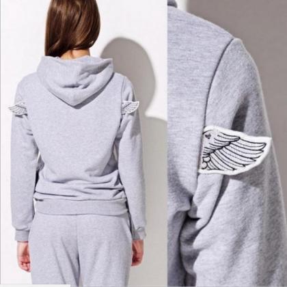 Personality Back Wings Hooded Hedging Two Piece..
