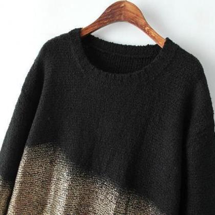 Gilt Bat Sleeve Pullover Sweater