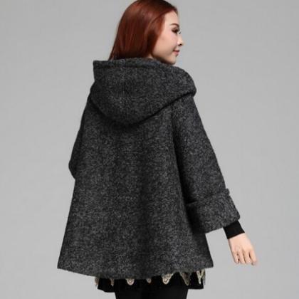 Dark Grey Hooded Winter Coat