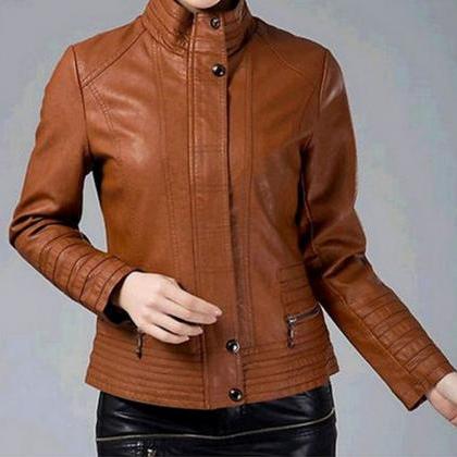 Womens Bomber Leather Jacket, Leather Jacket..