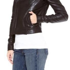 Womens Biker Leather Jacket, Leather Jacket Wide..