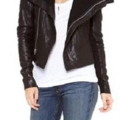 Womens Biker Leather Jacket, Leather Jacket Wide..
