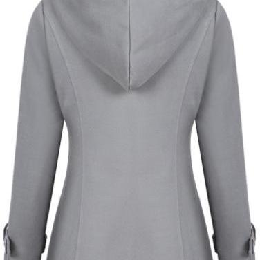 High Quality Casual Long Sleeve Hooded Collar..