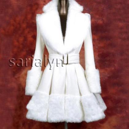 Ready To Ship White Medium Sized Bridal Coat White..