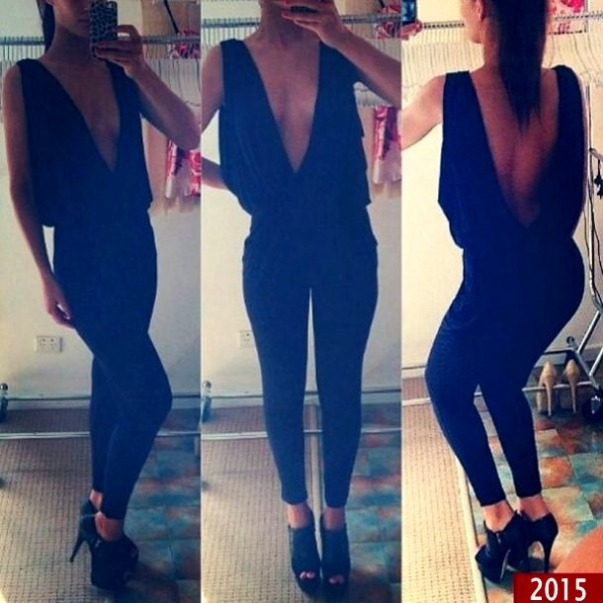 deep cut jumpsuit