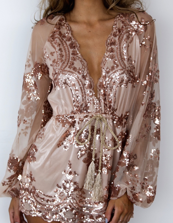 champagne gold jumpsuit