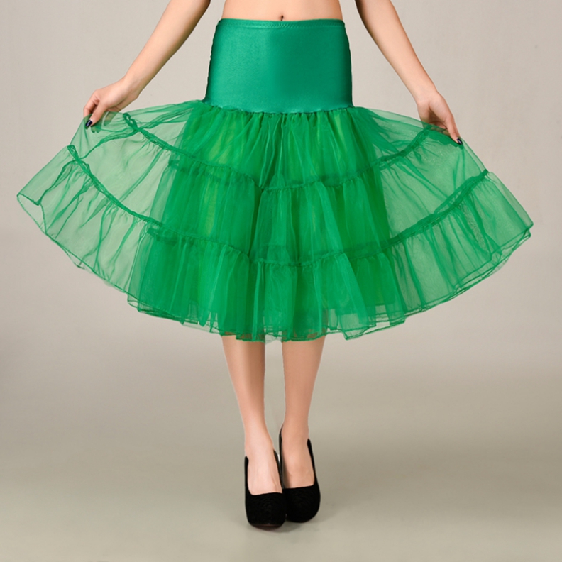 2017 Green Petticoat Summer Dress Mini A Line Skirts Crinoline Underskirt Tutu Skirts Petticoats Wedding Dress