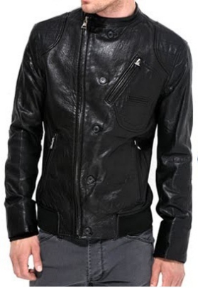 Handmade Mens Black Leather Jacket, Men Black Biker Leather Jacket, Biker Leather Jackets