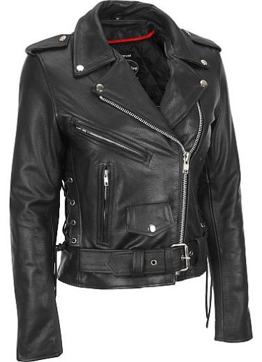 Leather Skin Women Black Handmade Biker Motorcycle Genuine Leather Jacket